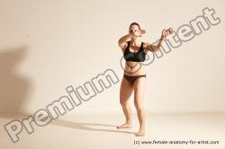 Underwear Martial art Woman White Moving poses Average long colored Dynamic poses Academic